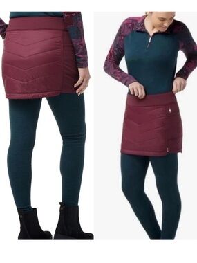 Smartwool Smartloft Pull On Skirt burgundy red purple mini smart wool